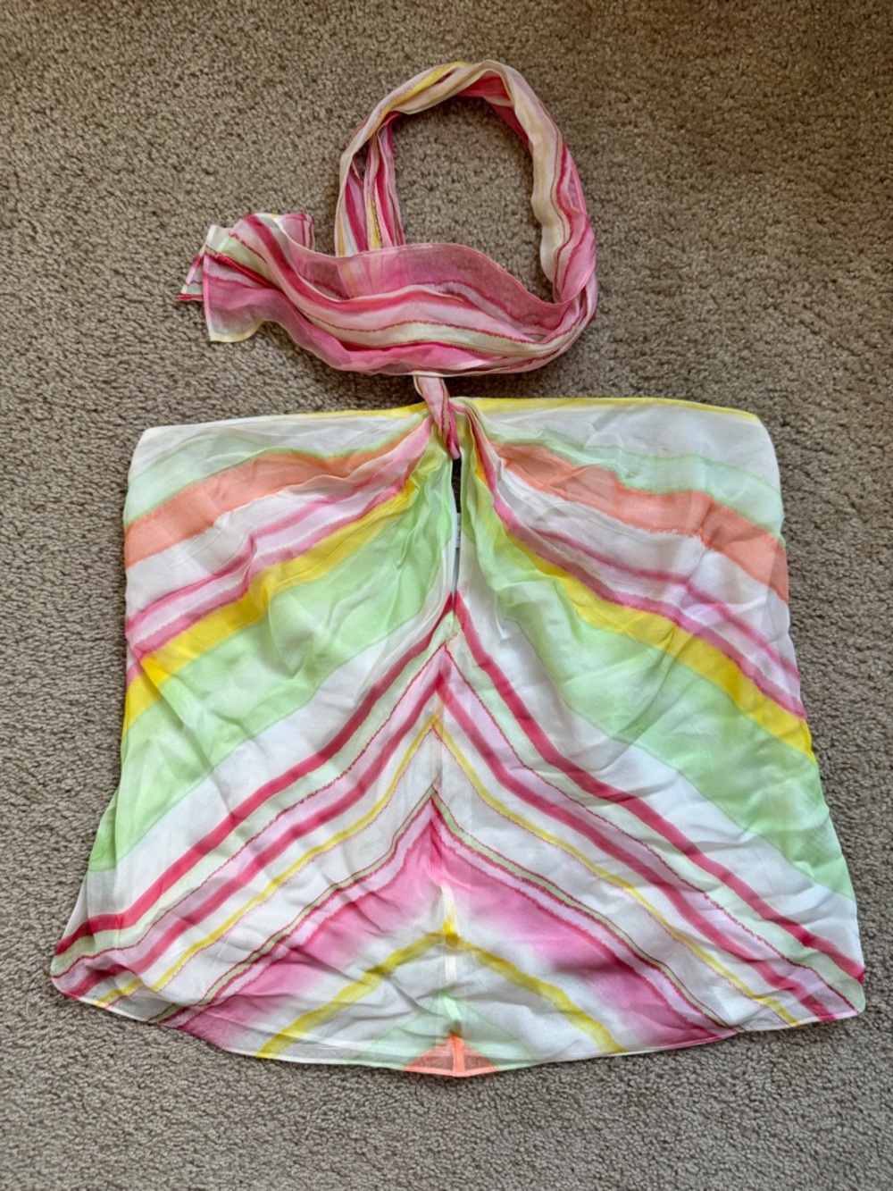 RAMY BROOK, S, Ramy Brook Printed Fern Multicolor Striped halter top - Picture 3 of 4